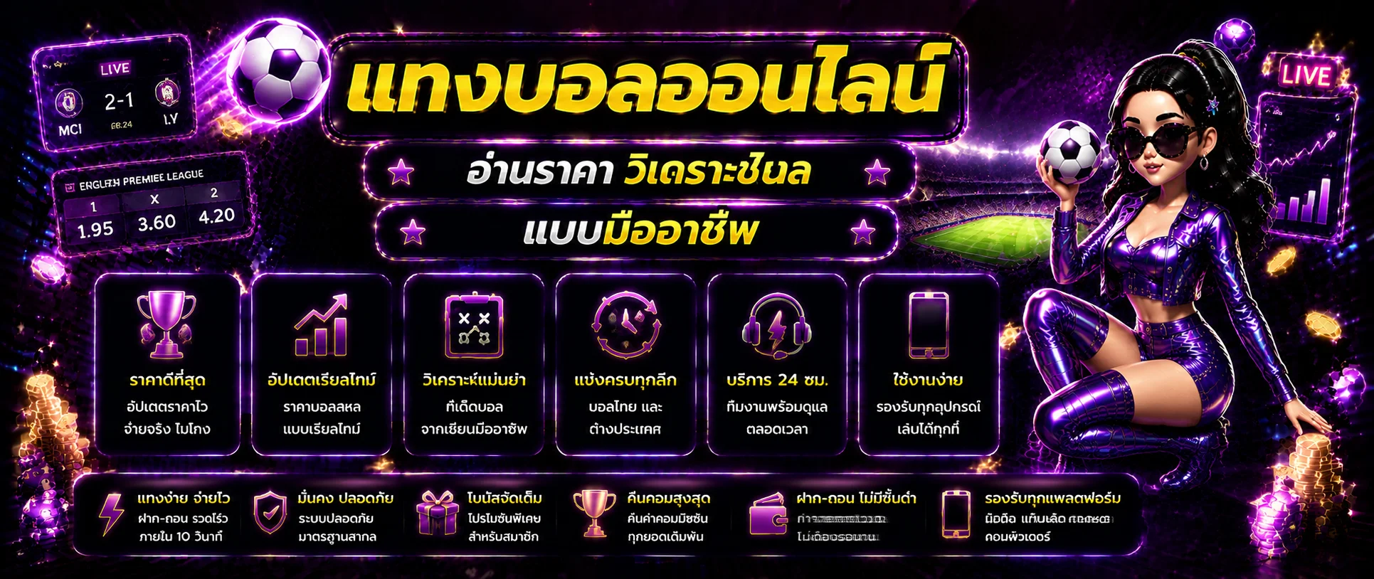 แทงบอลออนไลน์ WALLETSOSLOT ราคาบอลดี ครบทุกลีกทั่วโลก